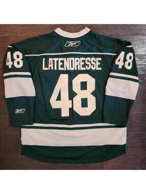 NHL Reebok MN Wild Green Latendresse #48 Hockey Jersey Sz XL